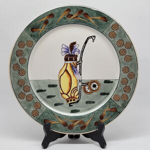 Oriental Accent Golf Design Collectible 10.5" Plate